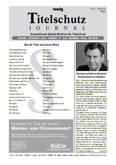 rundy Titelschutz JOURNAL 15/2010 - Deutschland
